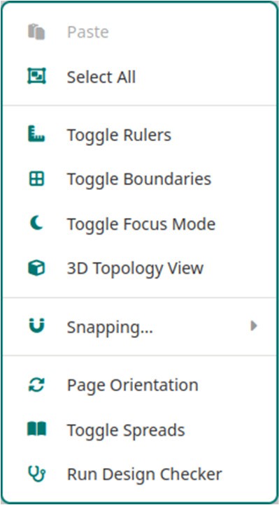 Workspace Background Right-Click Menu