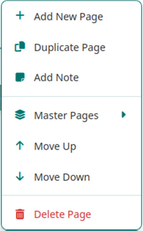 Page Thumbnail Right-Click Menu