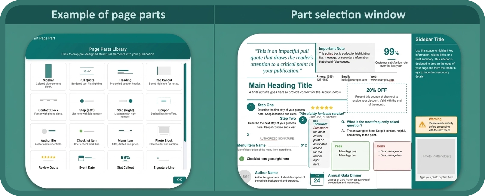 Available Page Parts