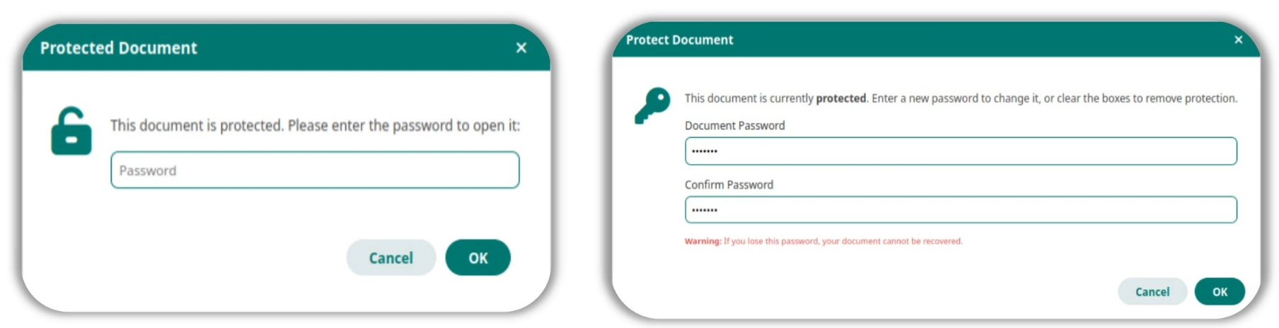 Opening a Protected Document and Pritecting a document