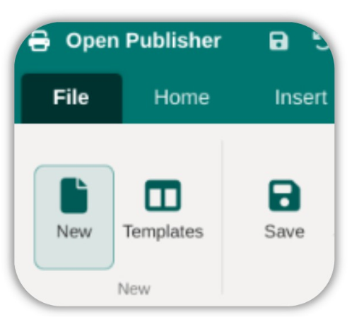 File menu showing New and Templates options