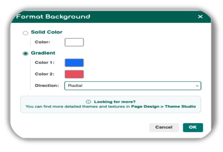 Format Background Dialog