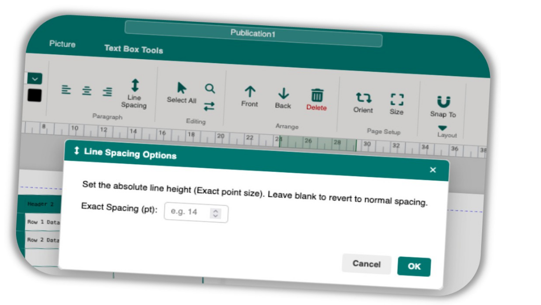 To set exact line spacing: