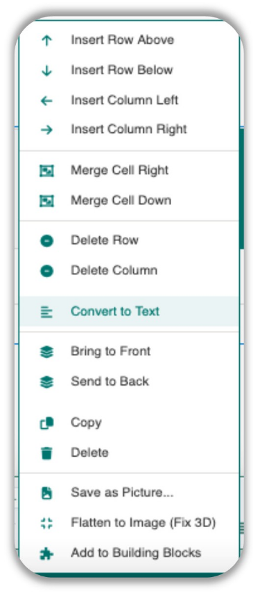 Convert Table to Text