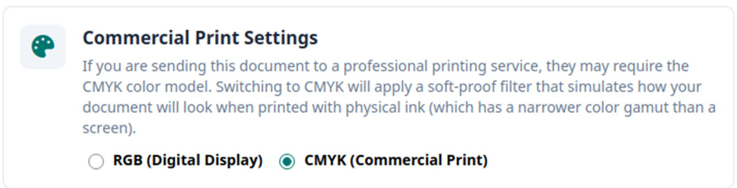 Enabling CMYK Mode