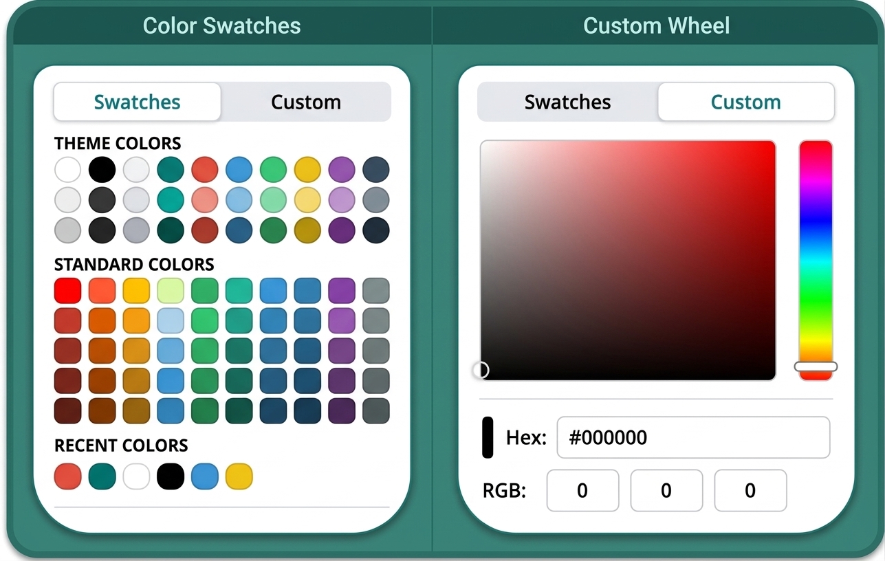 Color Picker UI: Color Swatches | Custom Wheel